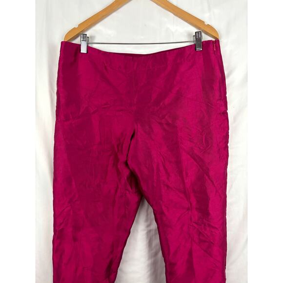 Talbots Pants Womens Sz 12 Pink Signature Tapered Ankle Lined Silk Wool Blend - Picture 7 of 11